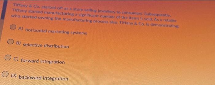 help Tiffany \& Co, started off at a store