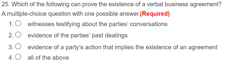 25. Which of the following can prove the