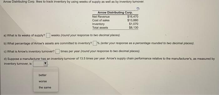 Arrow Distributing Corp. likes to track inventory