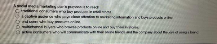 A social media marketing plan's purpose is to