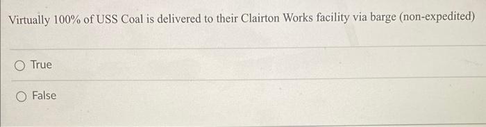 Virtually 100% of USS Coal is delivered to their