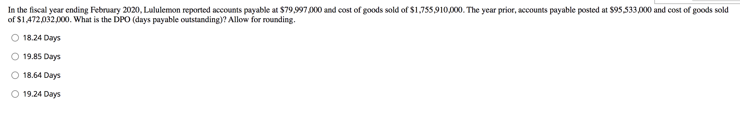 In the fiscal year ending February 2020,