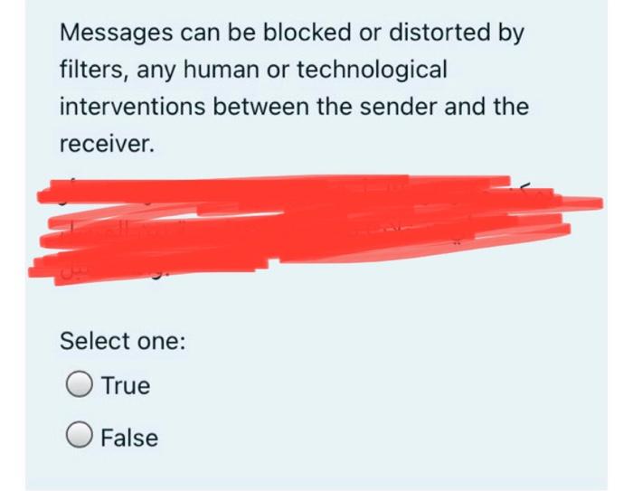 Messages can be blocked or distorted by filters,