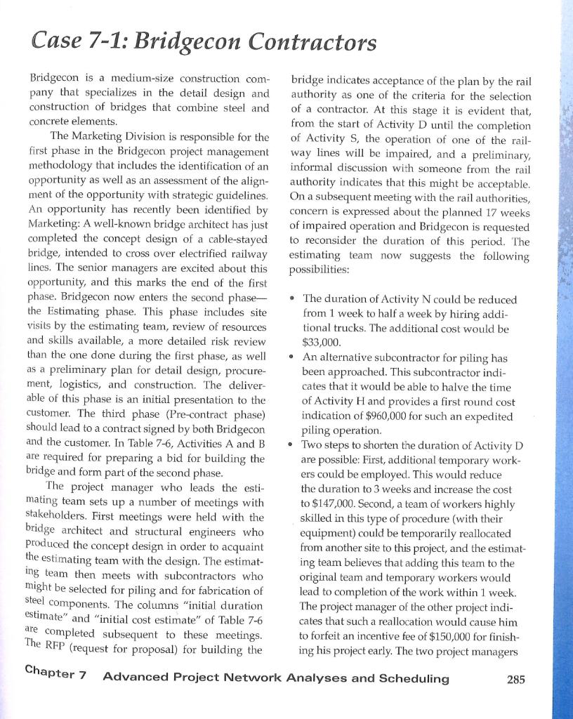 Case 7-1: Bridgecon Contractors Bridgecon is a