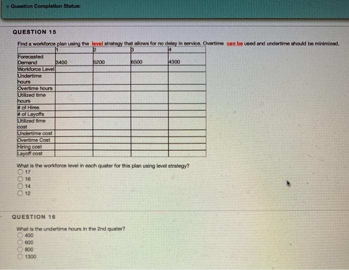 Question Completion Status: QUESTION 15 Find a