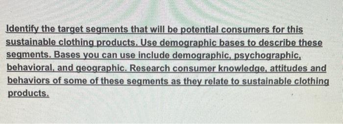 Identify the target segments that will be