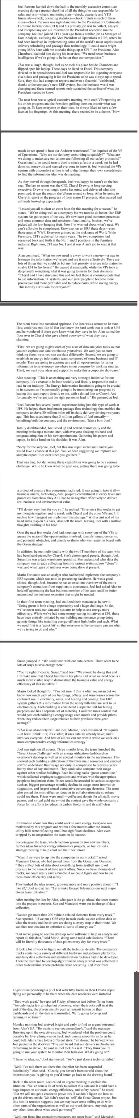 ANSWER ONLY QUESTION 3: Develop a plan for Joel