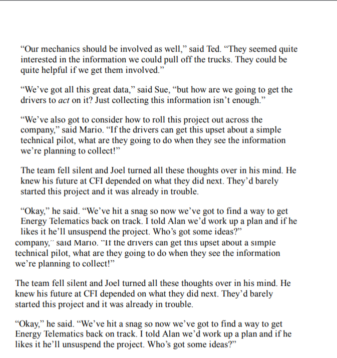 ANSWER ONLY QUESTION 3: Develop a plan for Joel