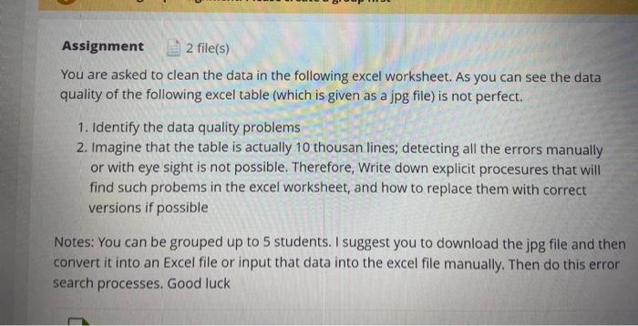 please send the answer in the excel form You are