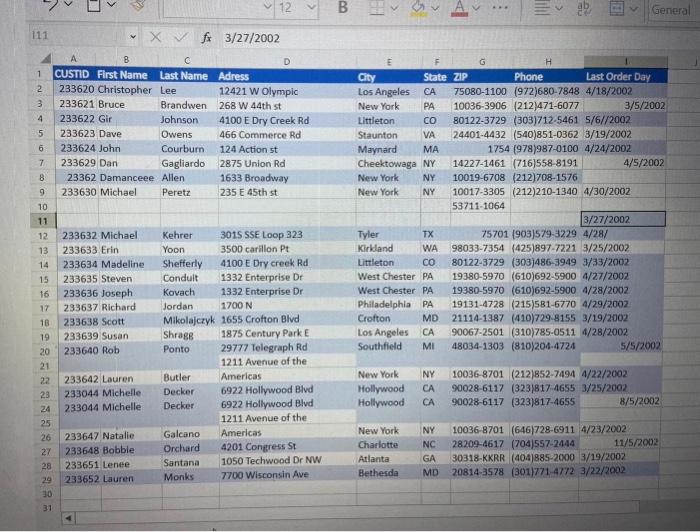 please send the answer in the excel form You are
