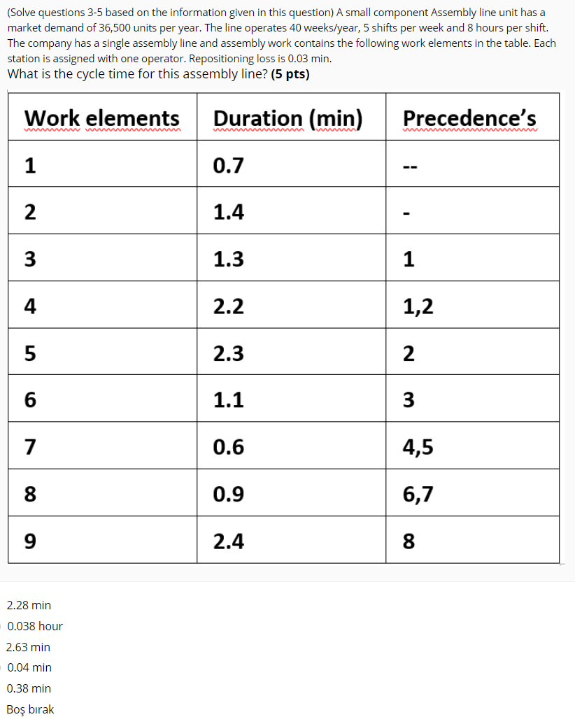 (Solve questions 3-5 based on the information