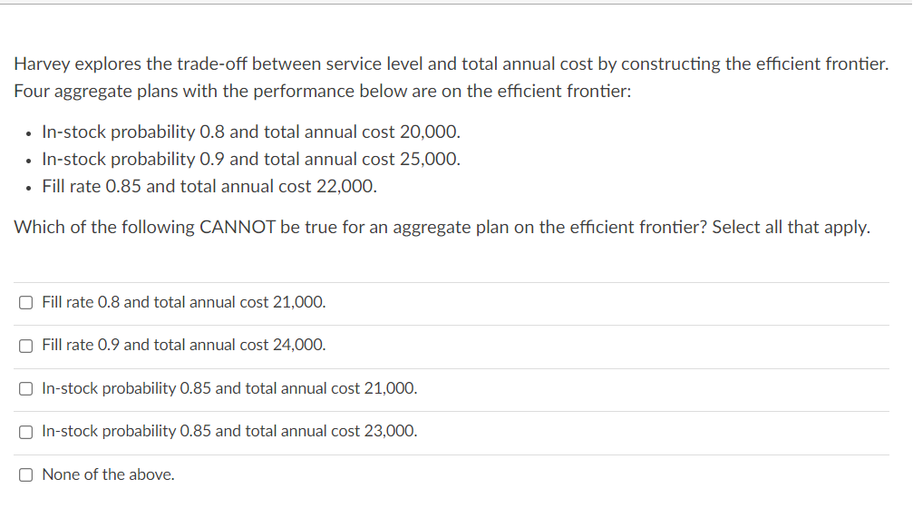 Harvey explores the trade-off between service