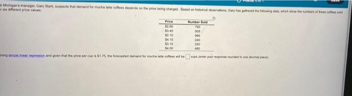 Points: 0 of 1 Save Cafe Michigan's manager, Gary