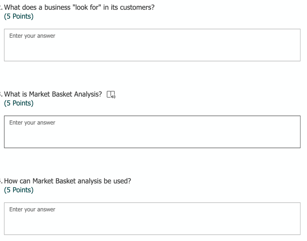 2. What does a business "look for" in its