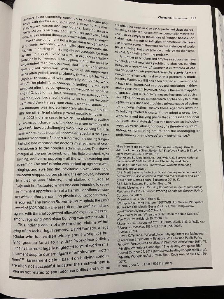 19. Your author addresses the issue of workplace