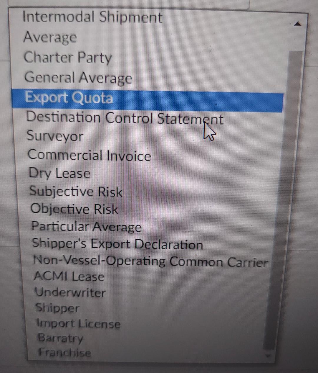 above is the question below are the possible