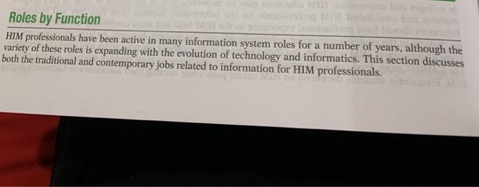 Review the "Roles by Function" and "Contemporary