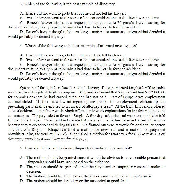 3. Which of the following is the best example of