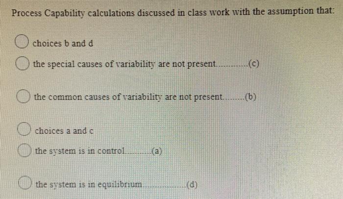 Process Capability calculations discussed in