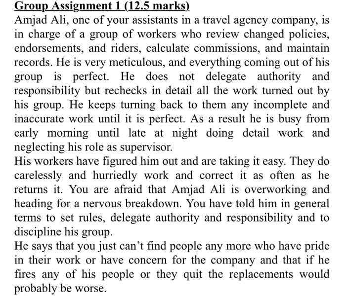 Group Assignment 1 (12.5 marks) Amjad Ali, one of