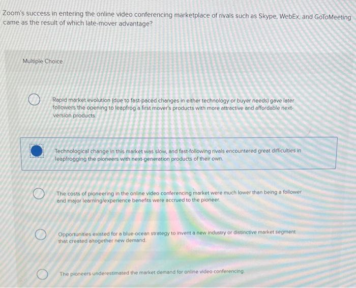 Zoom's success in entering the online video