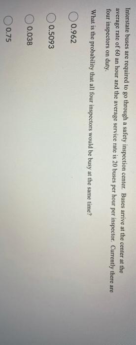 question 4, 4a and 4b Interstate buses are