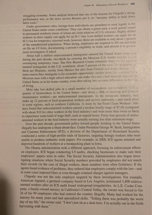 Discussion Case: Unauthorized Immigrant Workers