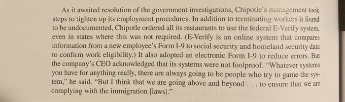 Discussion Case: Unauthorized Immigrant Workers