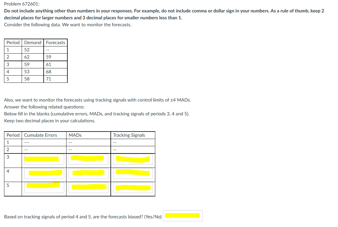 Problem 672601: Do not include anything other