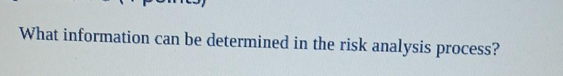 what information can be determined in the risk