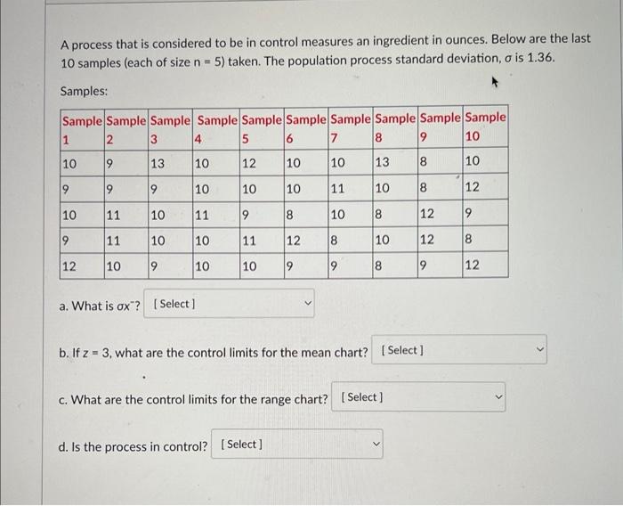 A process that is considered to be in control