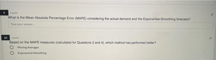 Moving Average and Exponential Smoothing, please