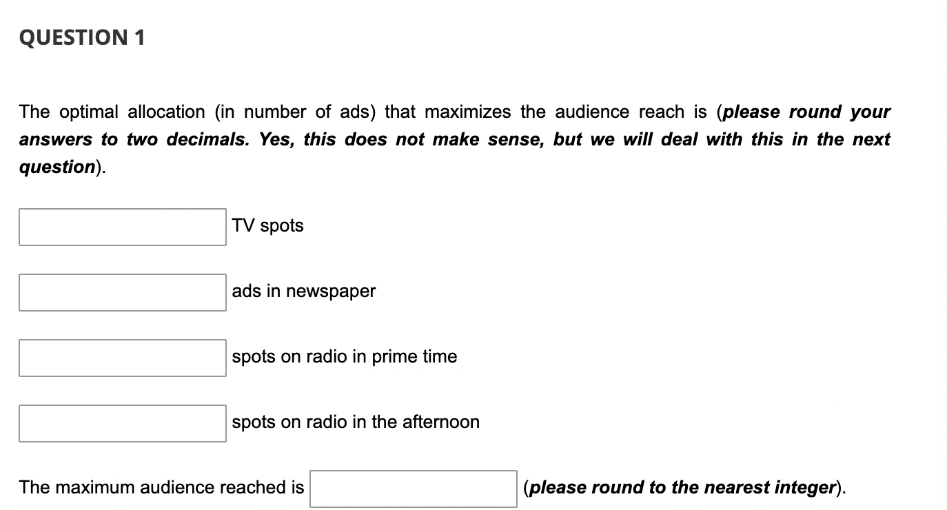 Please just put the answer in the boxes, I want a