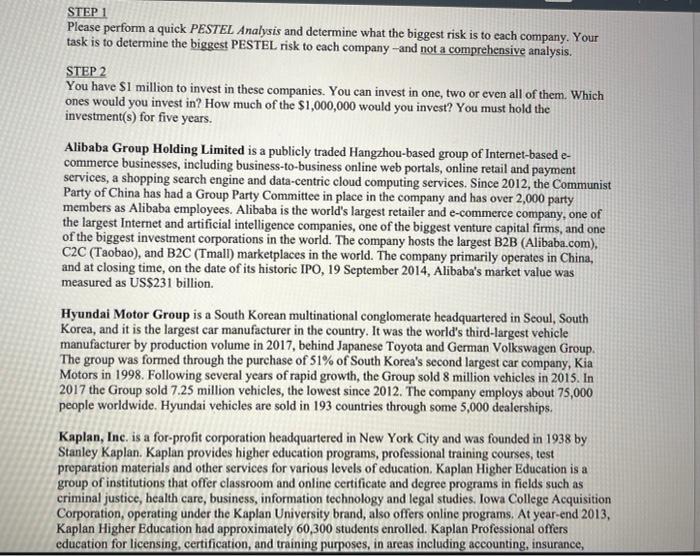 Please answer step one and step two. STEP 1