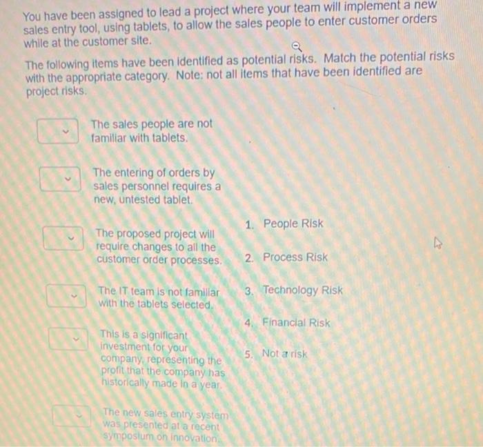 You are the project manager for the project that