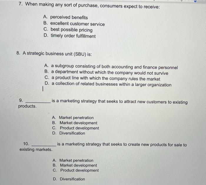 hi, answer the following question 7. When making