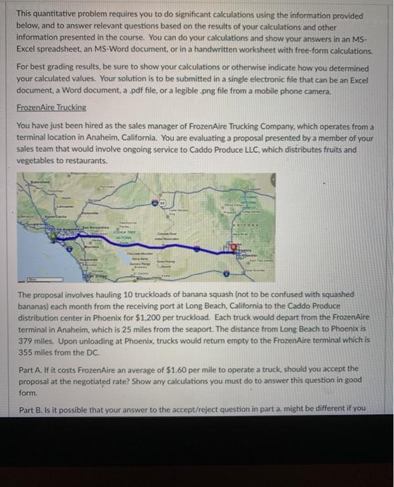 This quantitative problem requires you to do