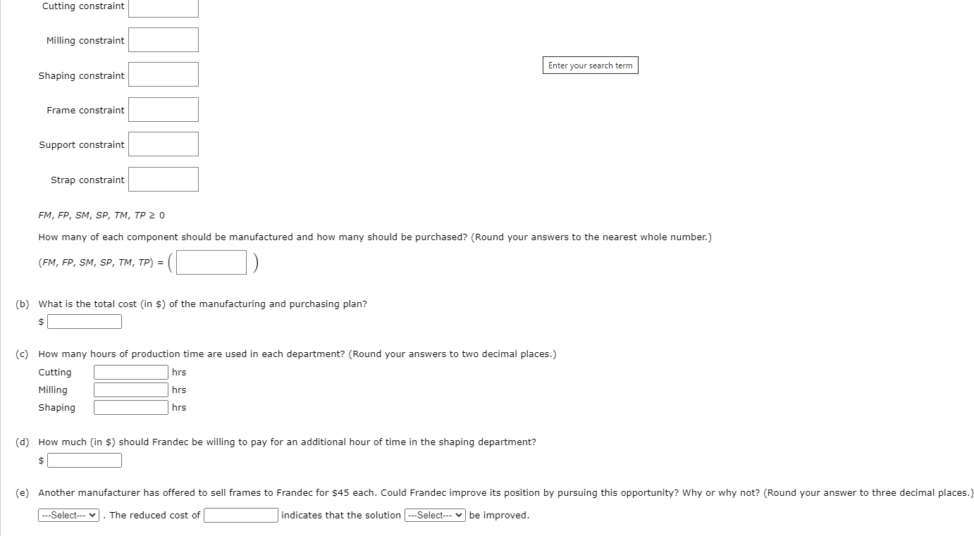 Frandec Company manufactures, assembles, and