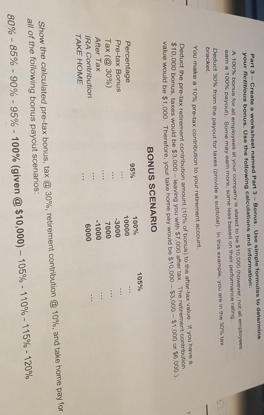 Part 3 - Create a worksheet named Part 3 - Bonus.