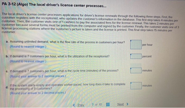 PA 3-12 (Algo) The local driver's license center