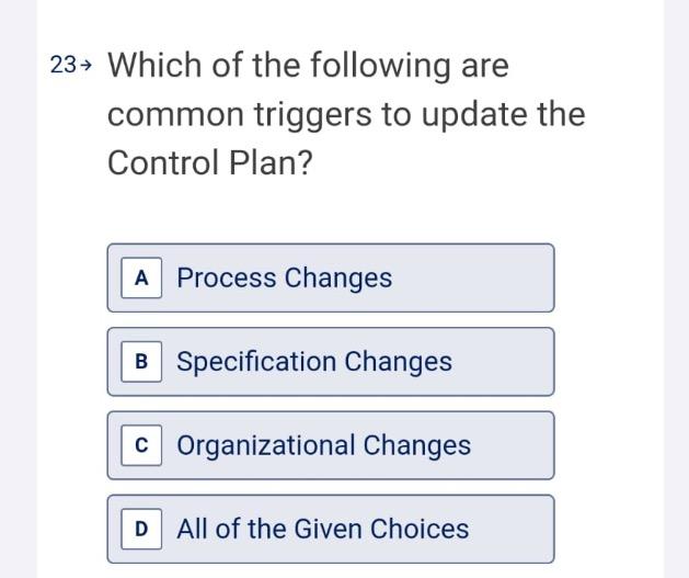 23 Which of the following are common triggers to