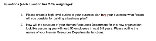 Questions (each question has 2.5% weightage): 1.