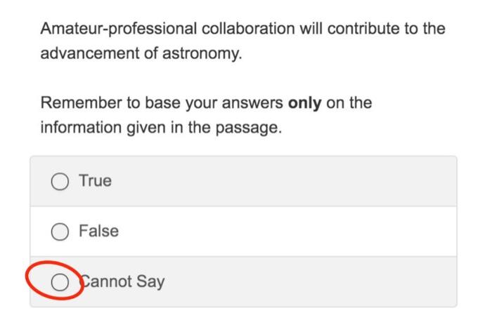 verbal reasoning test I need the answers please..