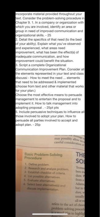 incorporate material provided throughout your