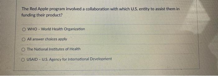 The Red Apple program involved a collaboration