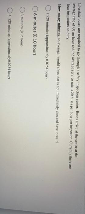 question 2, 2a and 2b Interstate buses are