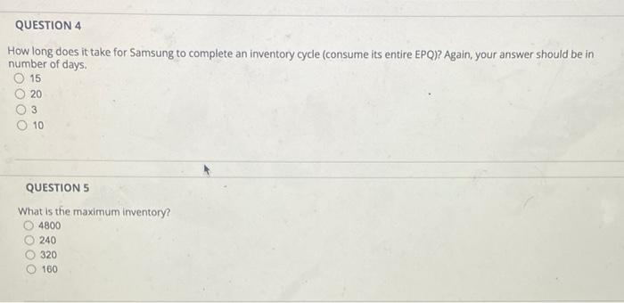 QUESTION 1 Economic Order Quantity (EOQ) = Square