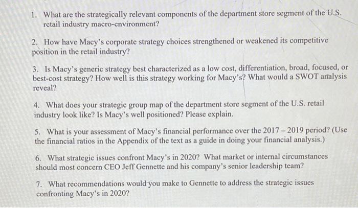 1. What are the strategically relevant components