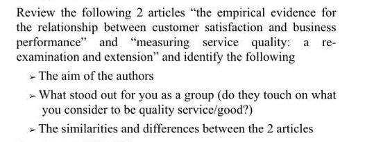 Review the following 2 articles "the empirical