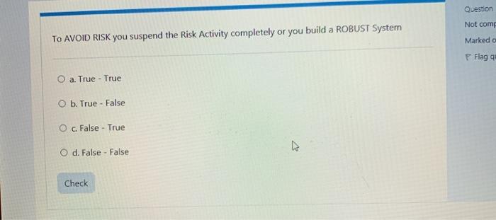 Question Not com TO AVOID RISK you suspend the